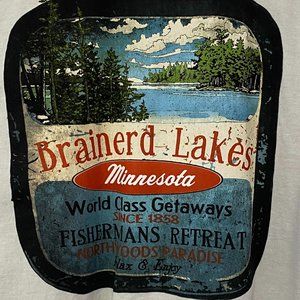 Men's XL Novelty T-Shirt - "Brainerd Lakes, MN Fisherman's Retreat"